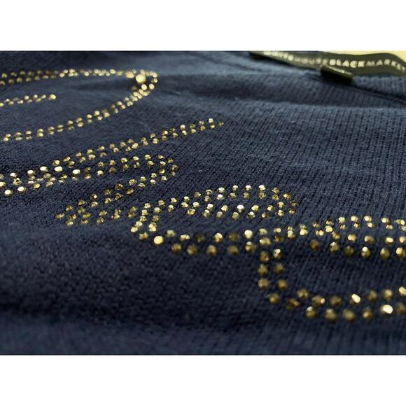 WHBM Cashmere Blend Sweater Womens Small Cheers Bling Holiday Christmas Party - Picture 12 of 16